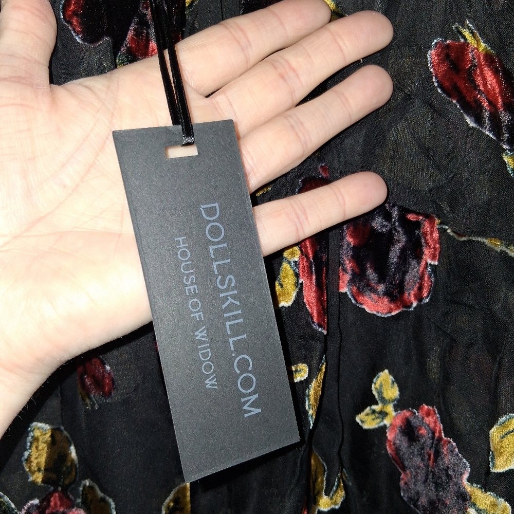 Dolls Kill Black Floral Mini Dress - Picture 10 of 12